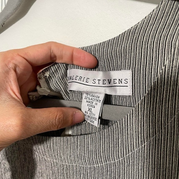 Vintage 90s Classic Black and White Striped Dress VALERIE STEVENS - Picture 3 of 4